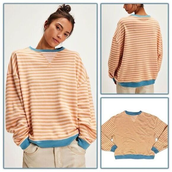 Free People Classic Striped Crewneck Sweatshirt - Picture 9 of 15
